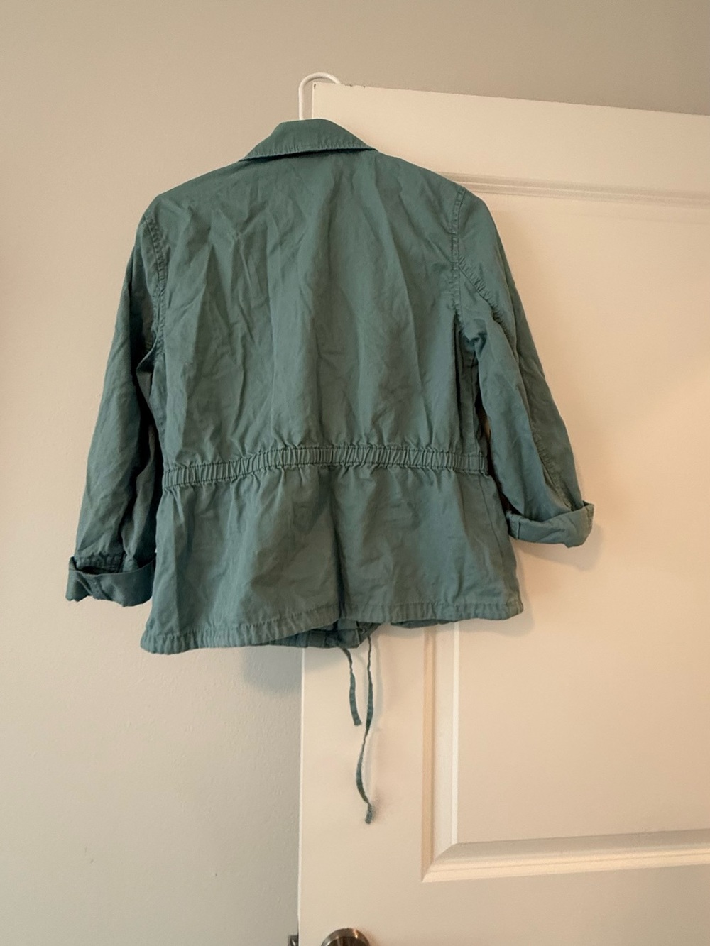 LOFT Sage Green Utility Jacket Size MCinch Waist Military Cargo Anorak Coat❤️ - Picture 7 of 7